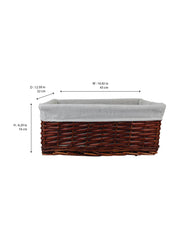 Wicker basket Brown with White Lining