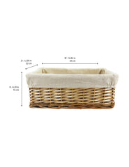 Wicker Basket Natural with Beige Lining