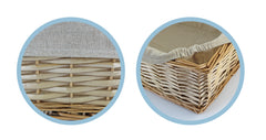 Wicker Basket Natural with Beige Lining