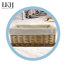 Wicker Basket Natural with Beige Lining