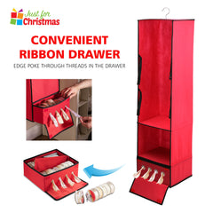 Christmas Gift Wrap and Ribbon Storage with Hanger