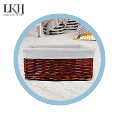 Wicker basket Brown with White Lining