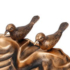 Weatherproof Bird Bath with Bird Figurines