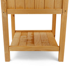 Wooden Square Planter 2-Layer Natural