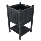 Wooden Square Planter 2-Layer Grey
