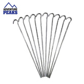 10-Pack 9" Steel Tent Pegs For Camping