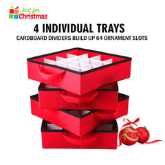 Christmas Baubles Storage Box with 4 Trays