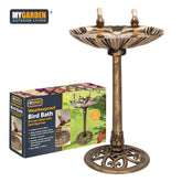 Weatherproof Bird Bath with Bird Figurines