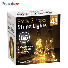 Battery-Powered 4PK Bottle Stopper Lights