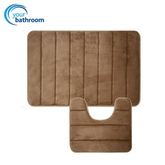 Non-Slip Bathroom Mat Set, 2 Pieces