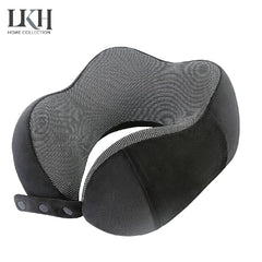 Memory Foam Travel Pillow Set with Eye Mask and Earplugs