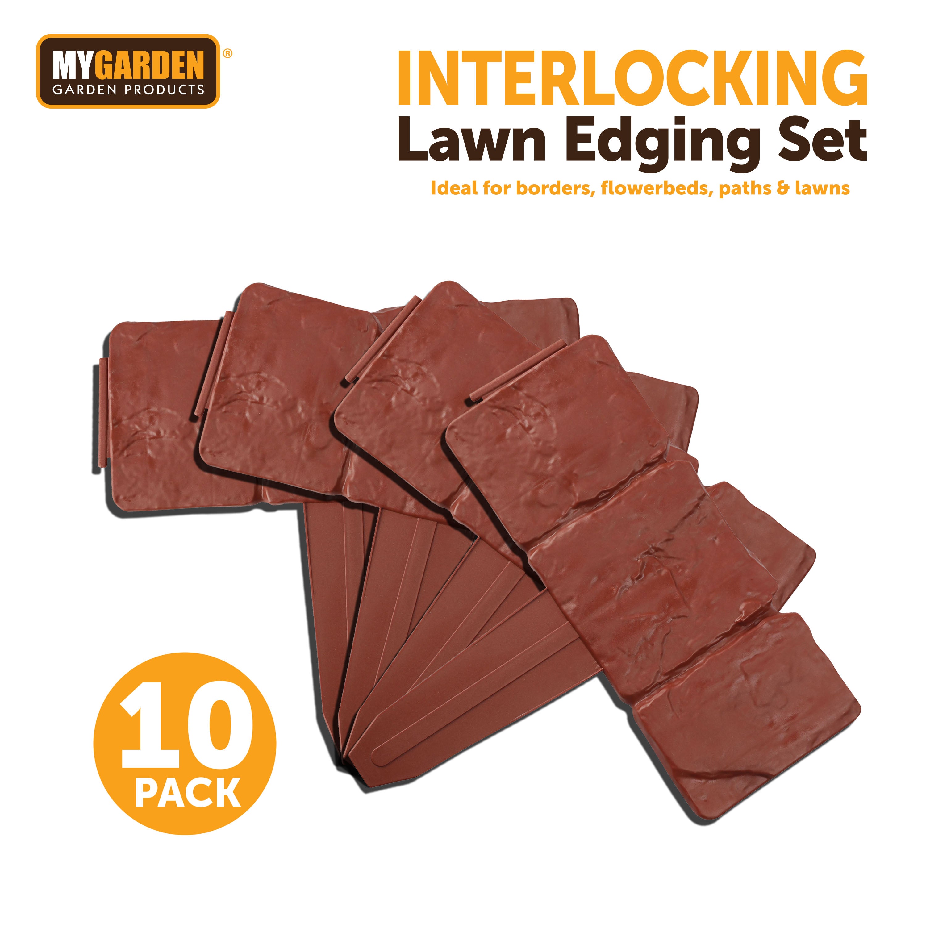 10PK Interlocking Lawn Edging Set