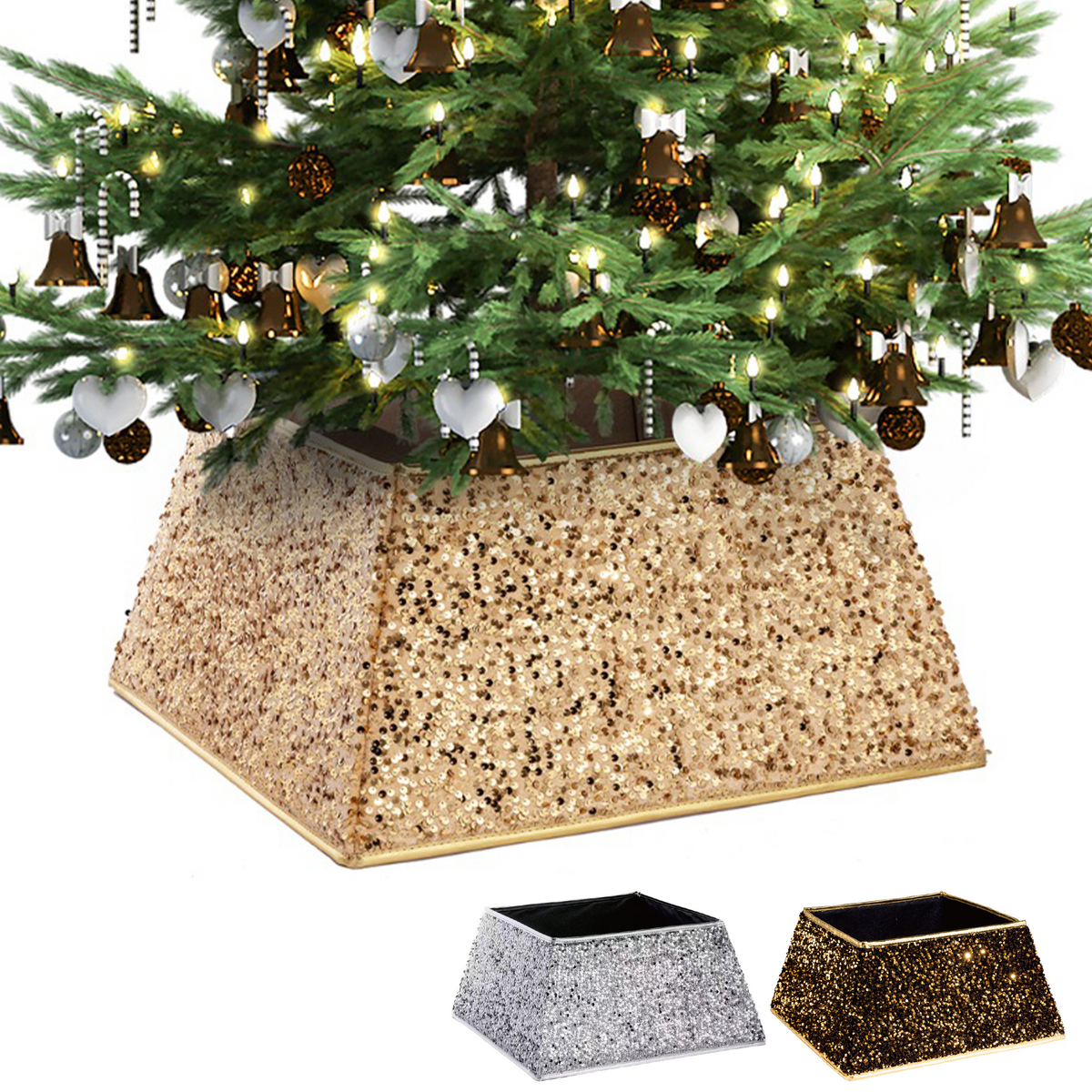 Christmas-Square Tree Skirt Gold (12)