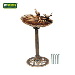 Weatherproof Bird Bath with Bird Figurines