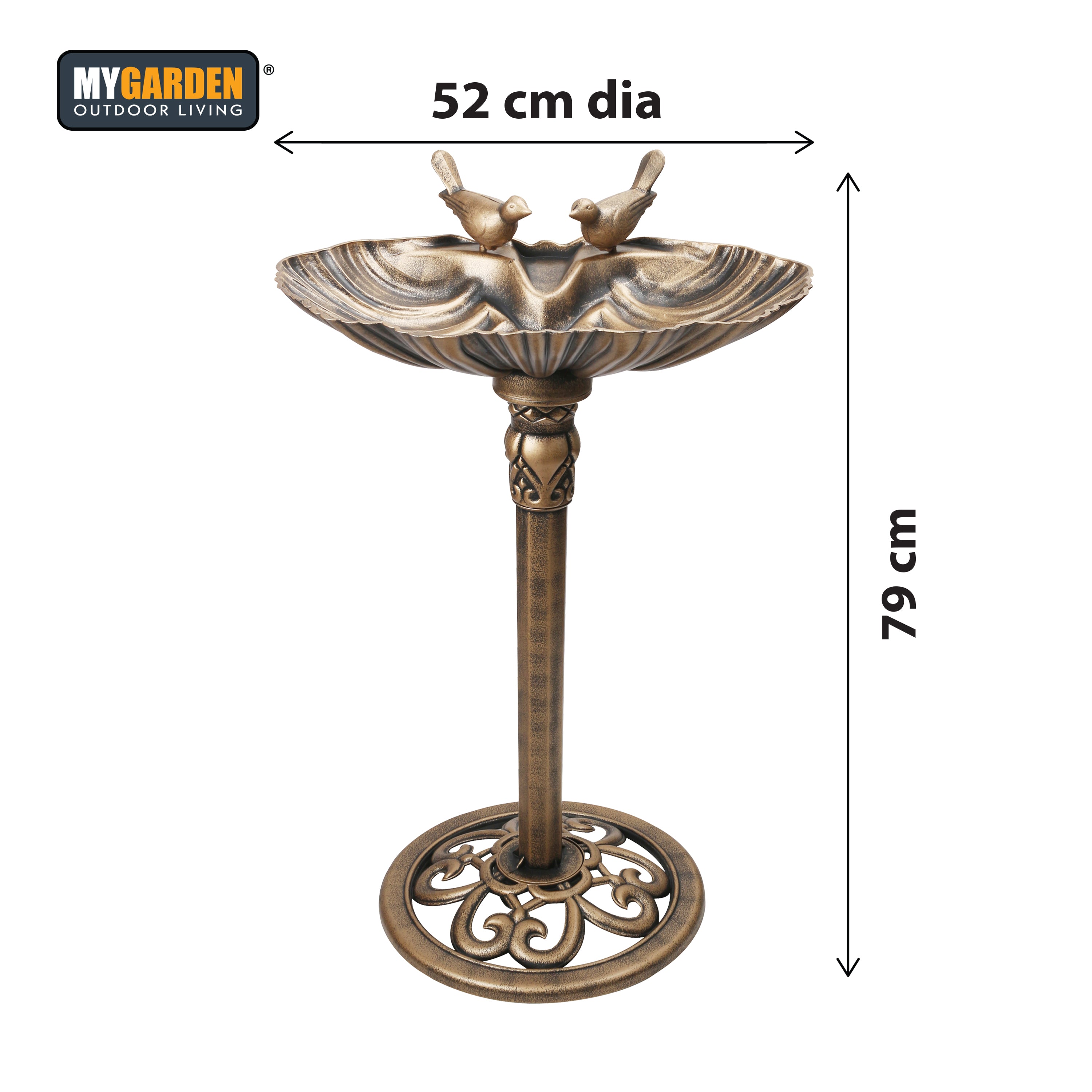 Traditional Weatherproof Pedestal Garden Bird Bath