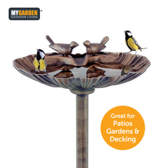 Traditional Weatherproof Pedestal Garden Bird Bath