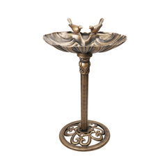 Weatherproof Bird Bath with Bronze Effect and Bird Figurines