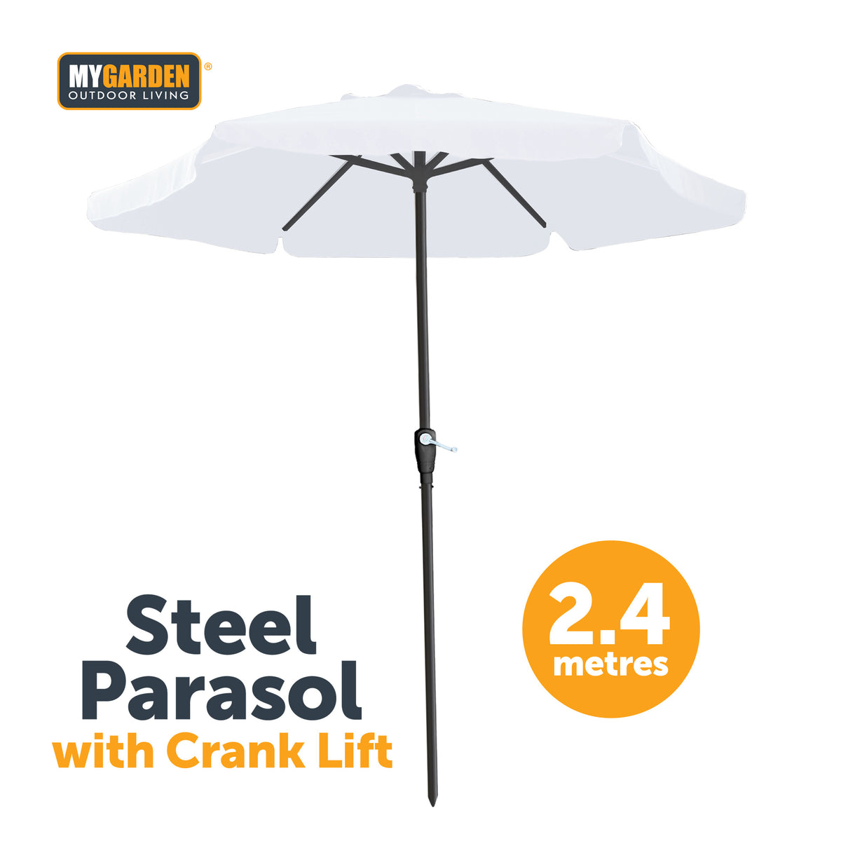 Steel Parasol with Crank Lift Function