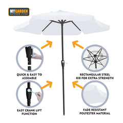 Steel Parasol with Crank Lift Function