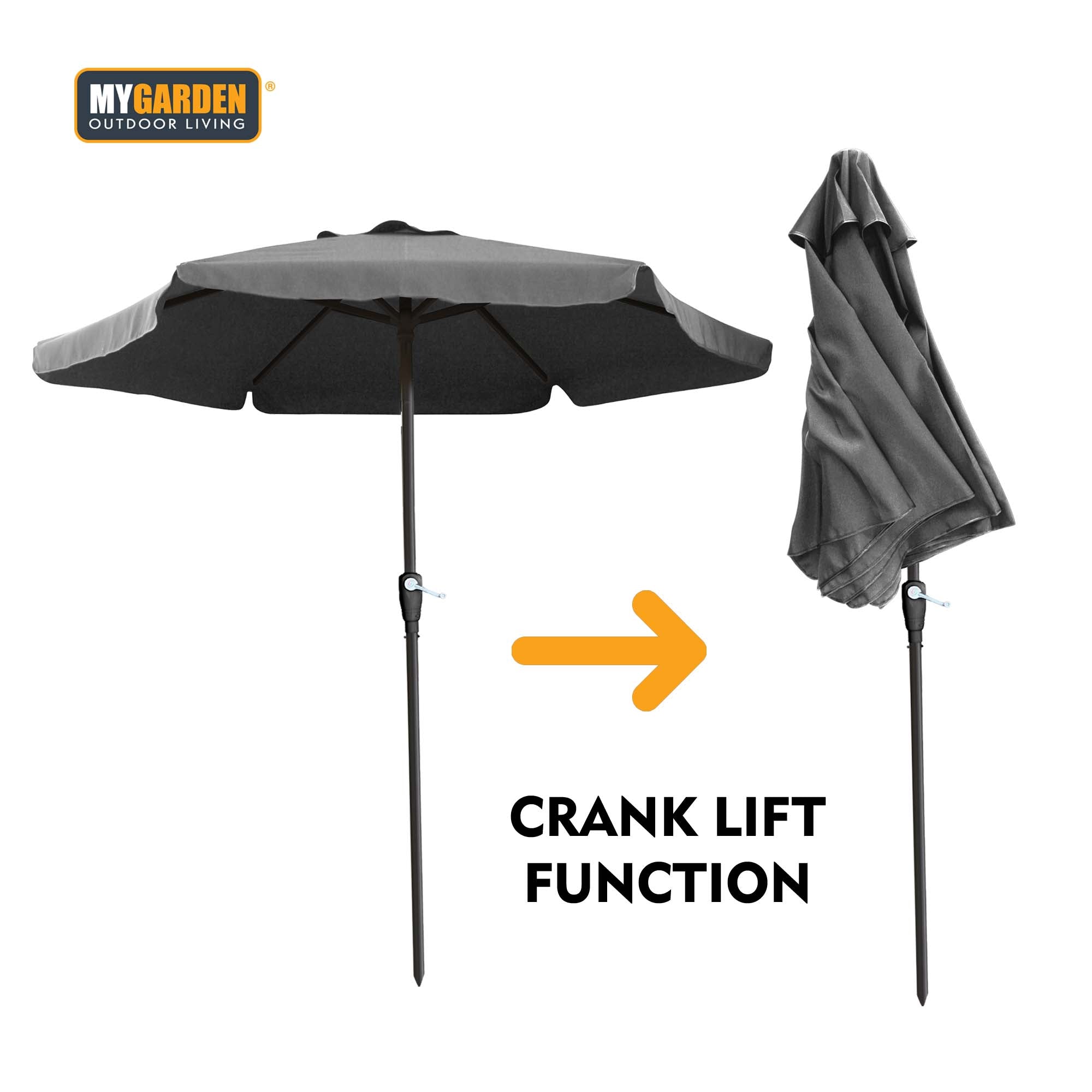 Steel Parasol with Crank Lift Function