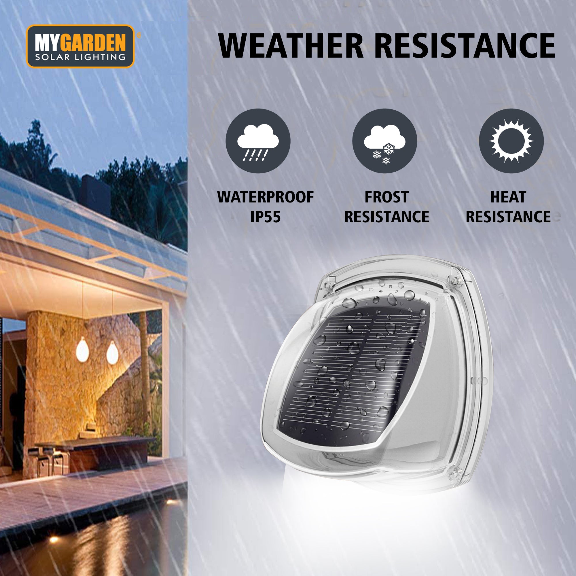 2PK Solar Powered Wall Light