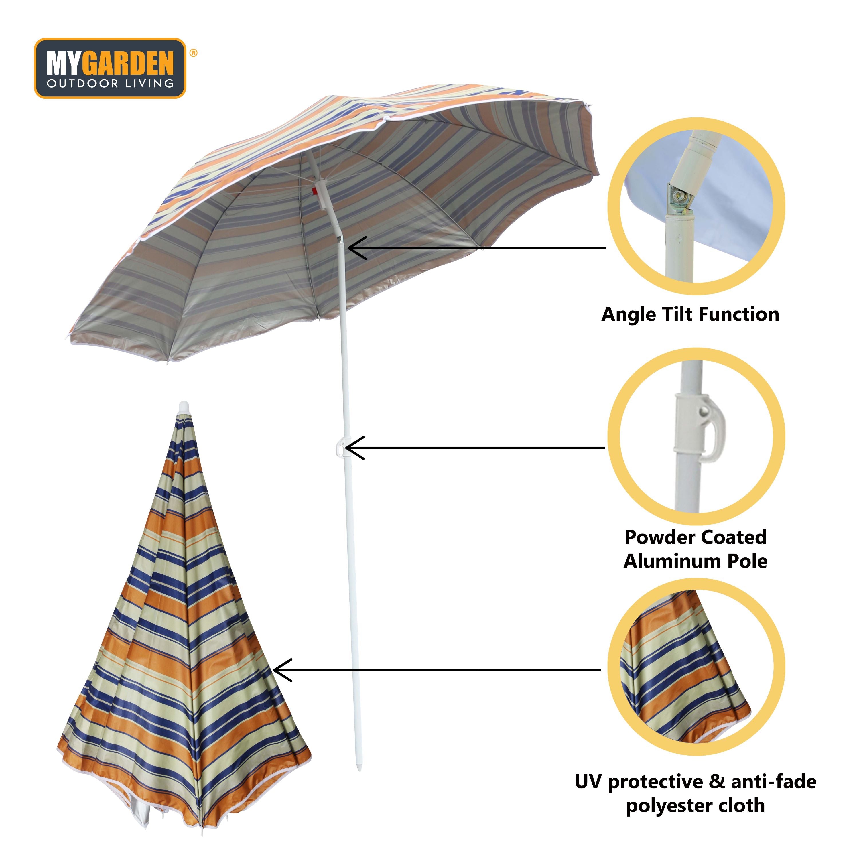 Sun Parasol with Adjustable Tilt Function
