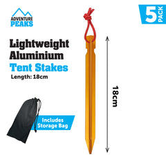 5PK Lightweight Aluminium Tent Stakes