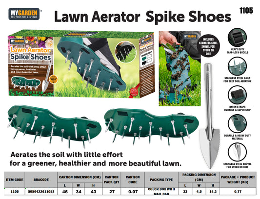 Lawn Aerator Shoe Spike Green