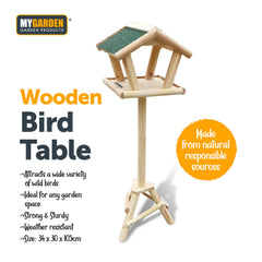 Outdoor Wooden Bird Table for Garden Feeding