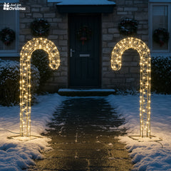 Christmas-2PK Metal Candy Canes 30cm