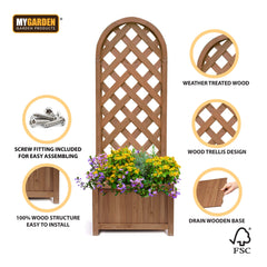 Wooden Lattice Planter