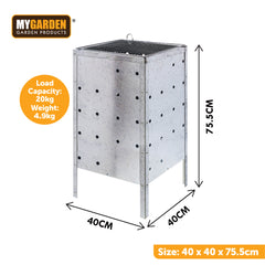 90 Litre Square Galvanised Steel Incinerator