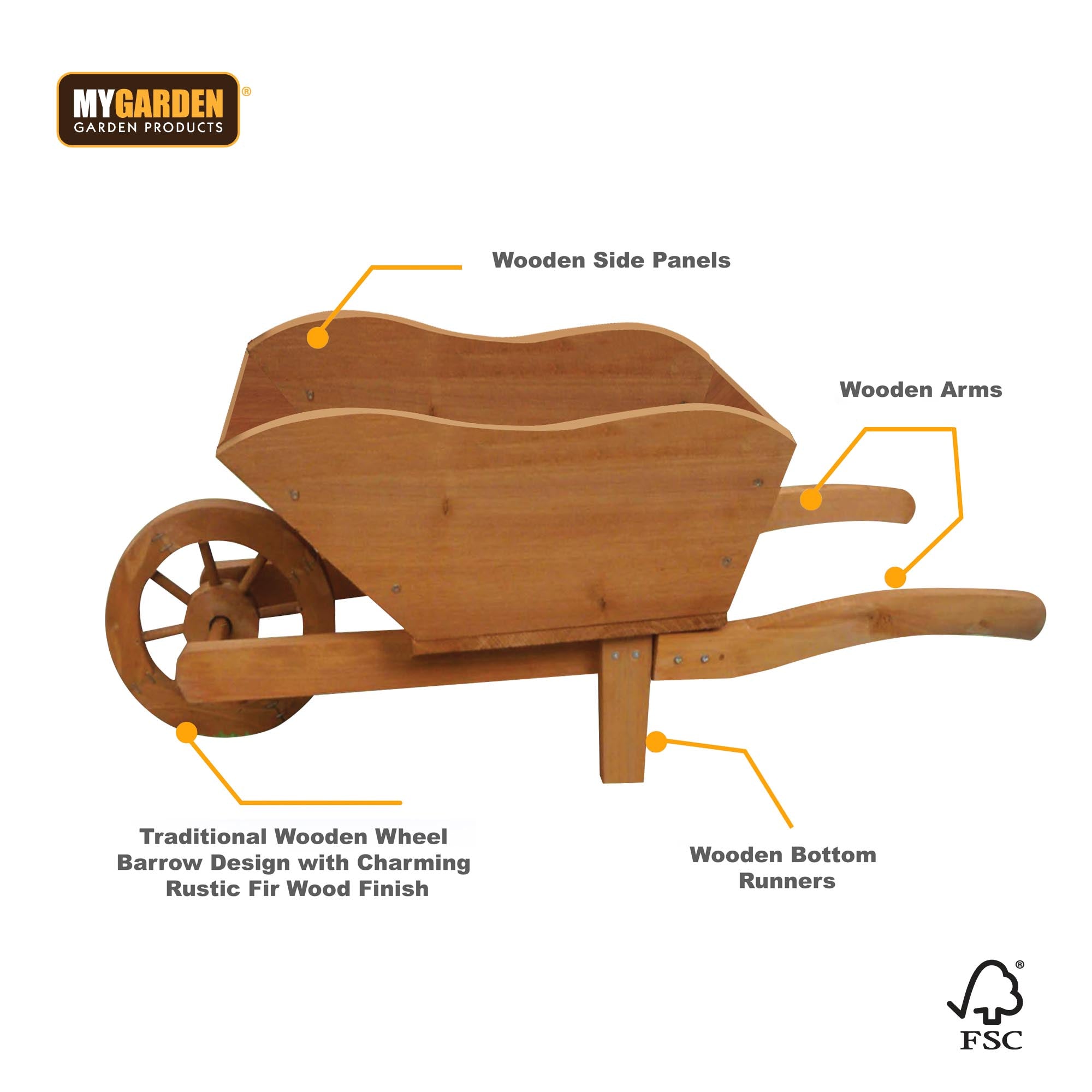 Wooden Wheelbarrow Planter