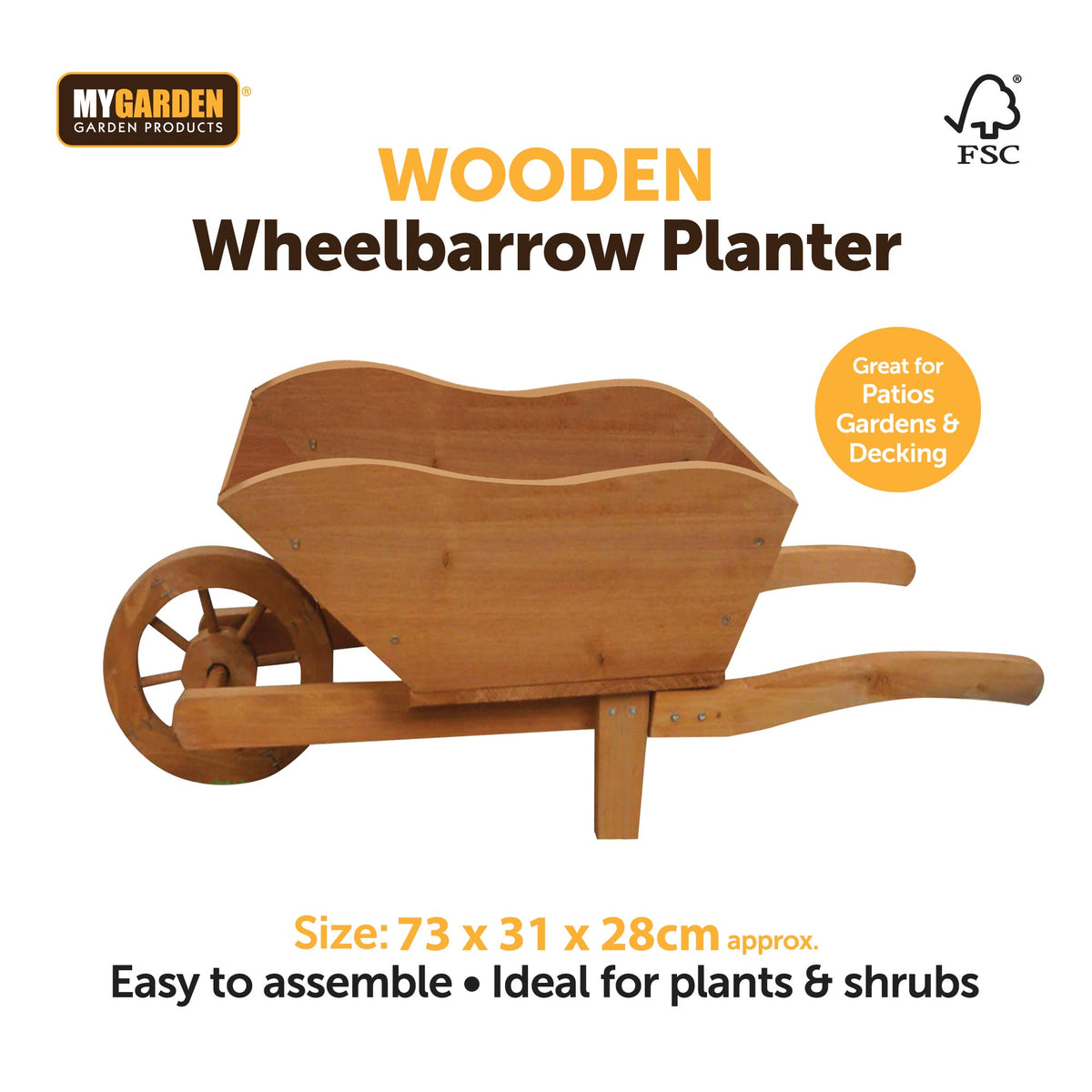 Wooden Wheelbarrow Planter