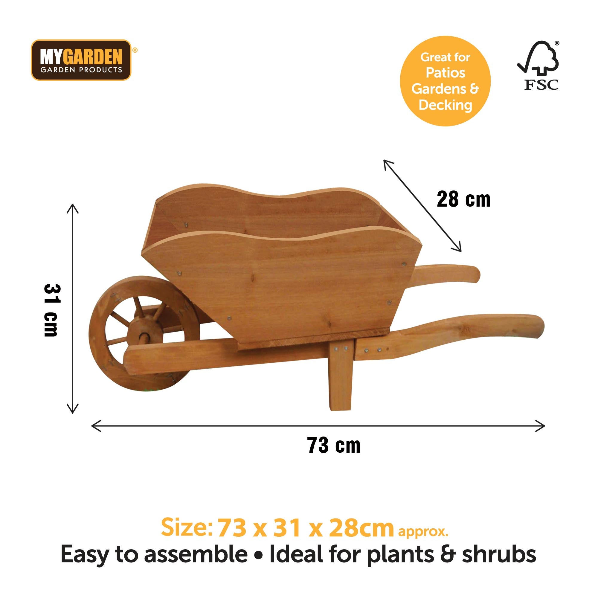 Wooden Wheelbarrow Planter