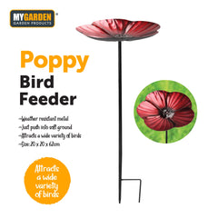 Cast Iron Poppy Bird Feeder