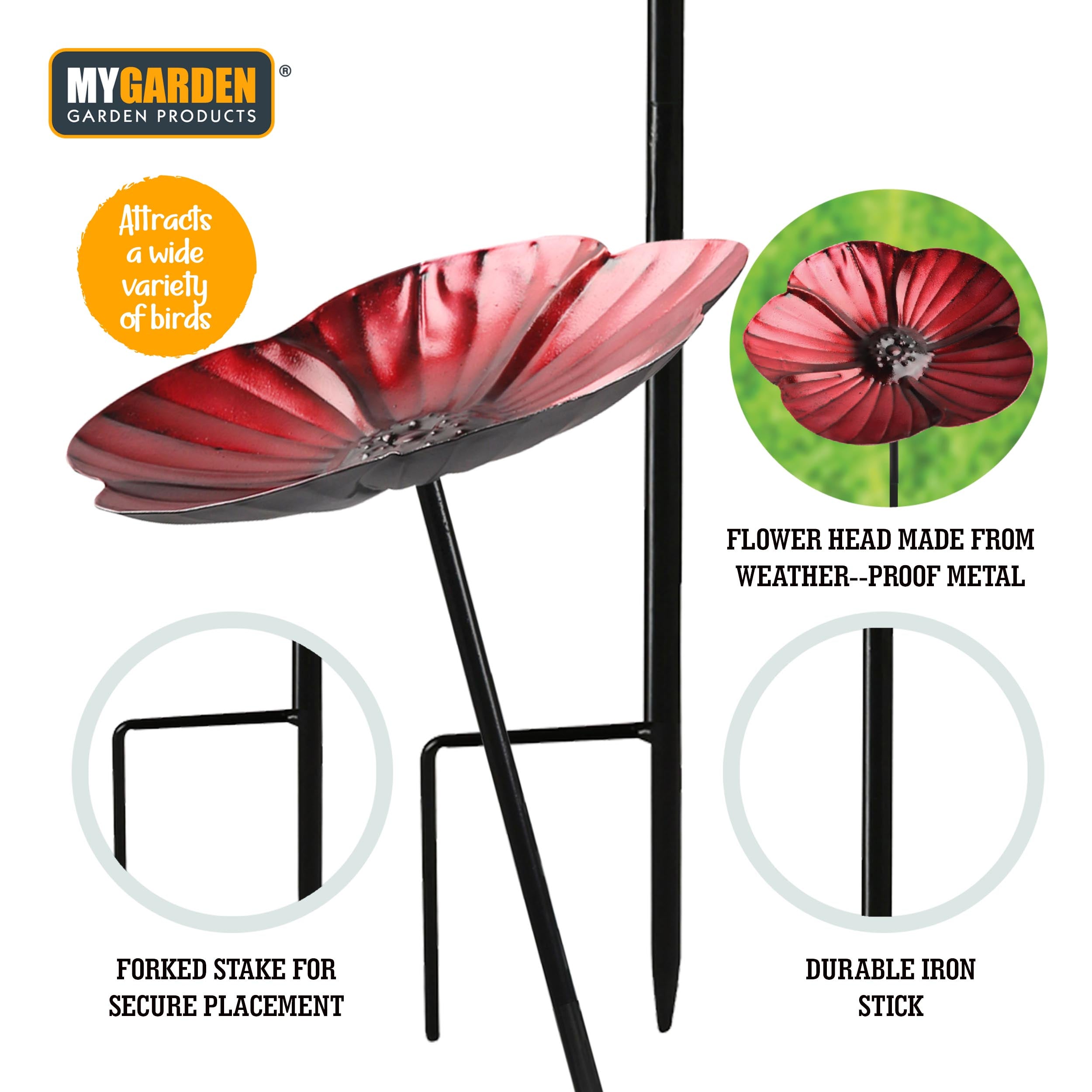 Cast Iron Poppy Bird Feeder