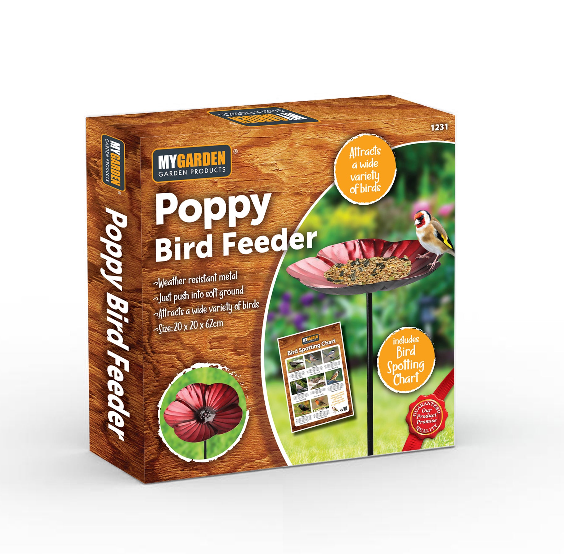 Cast Iron Poppy Bird Feeder