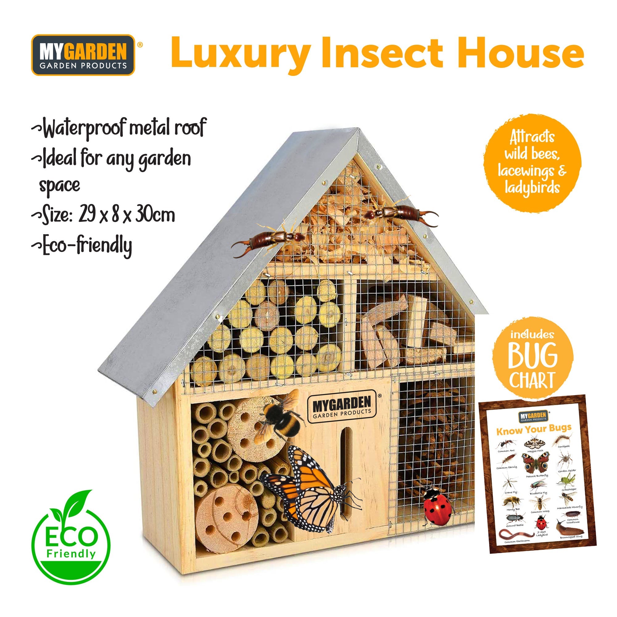 Luxury Insect House with Waterproof Metal Roof