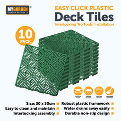 10PK Easy Click Plastic Deck Tiles