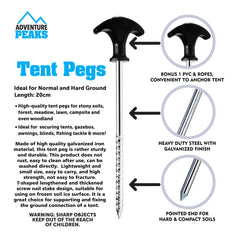 10PK Spiral Thread Tent pegs