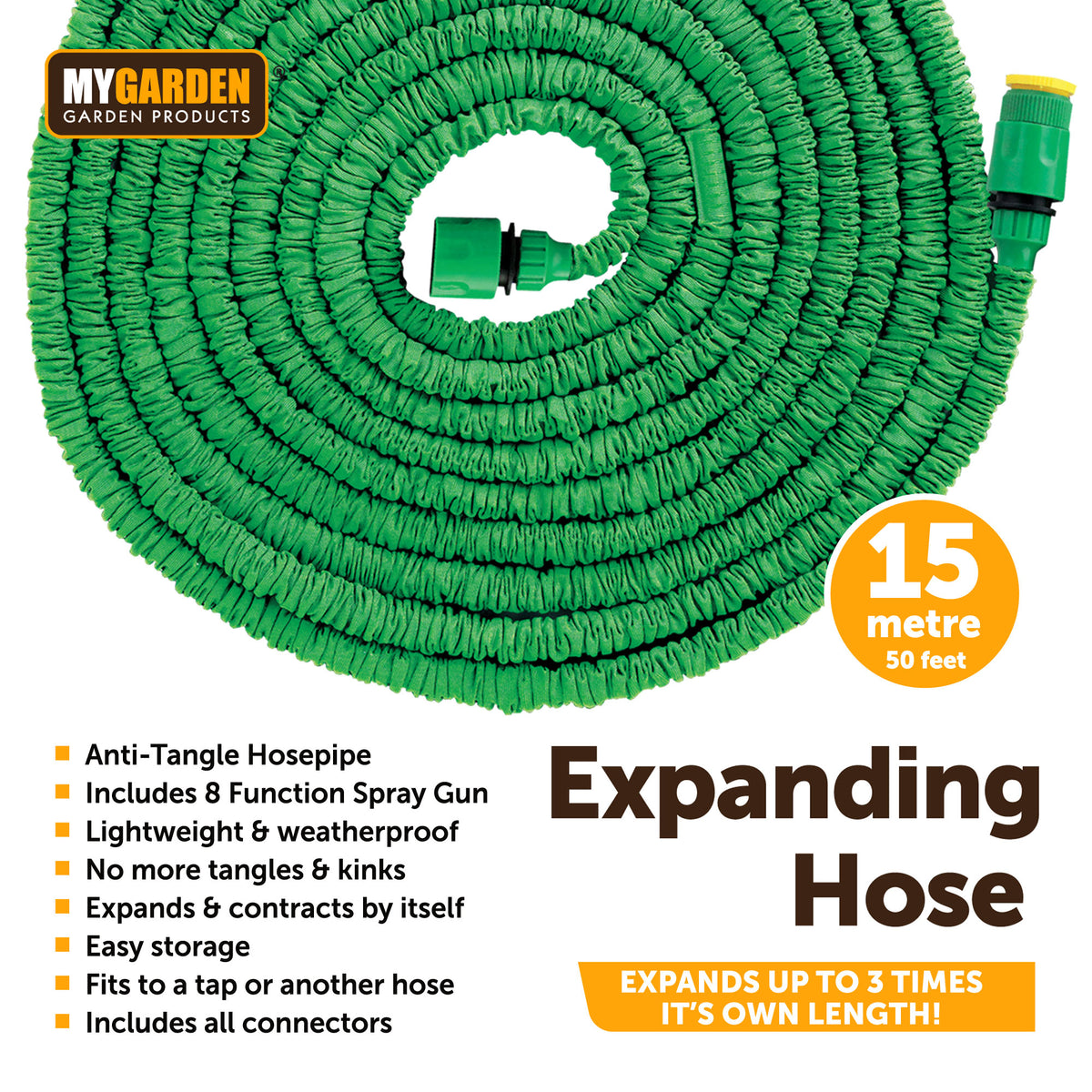 15m Expanding Hose with Connectors