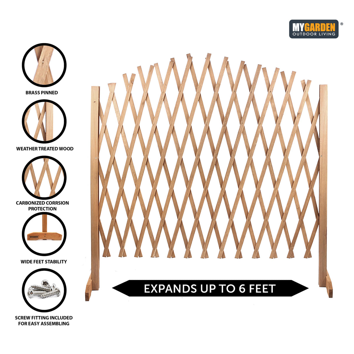 Expandable Wooden Freestanding Trellis