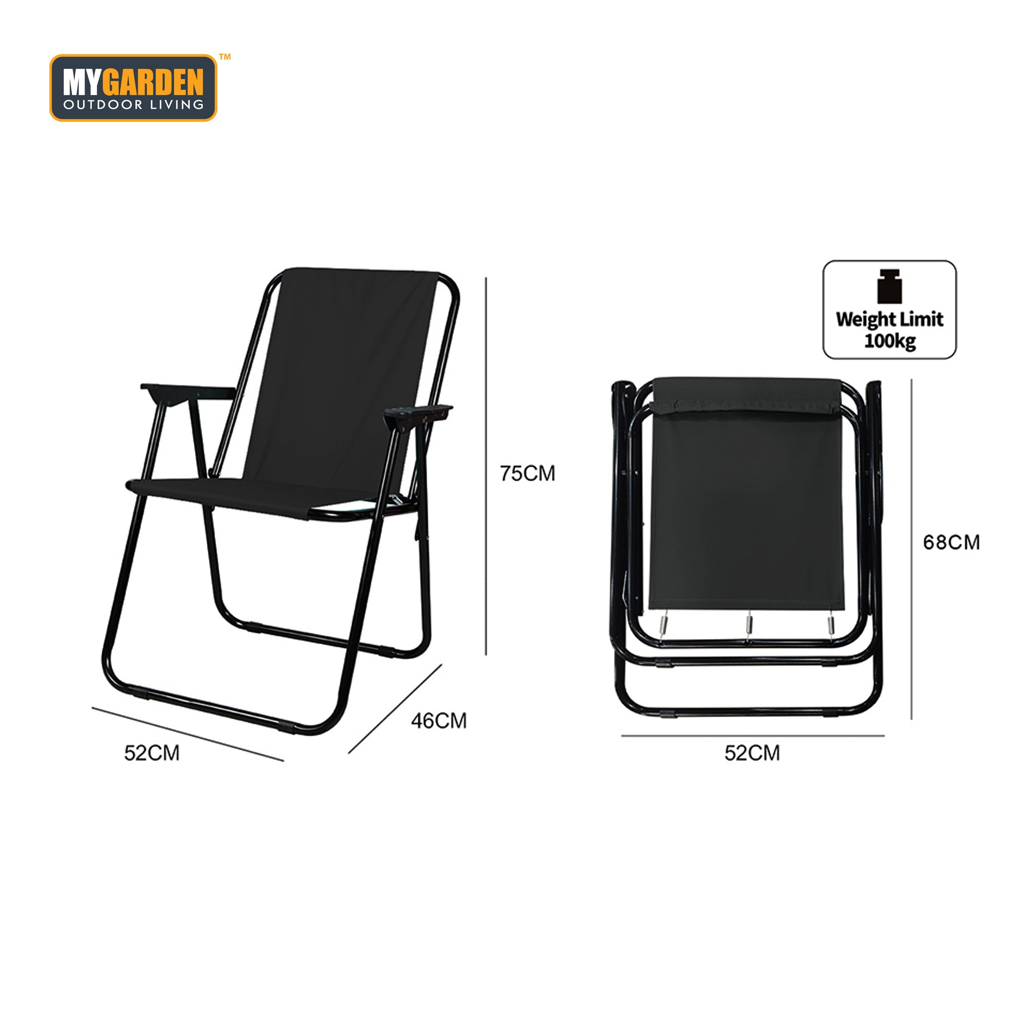 Camping chair 2Pc Black