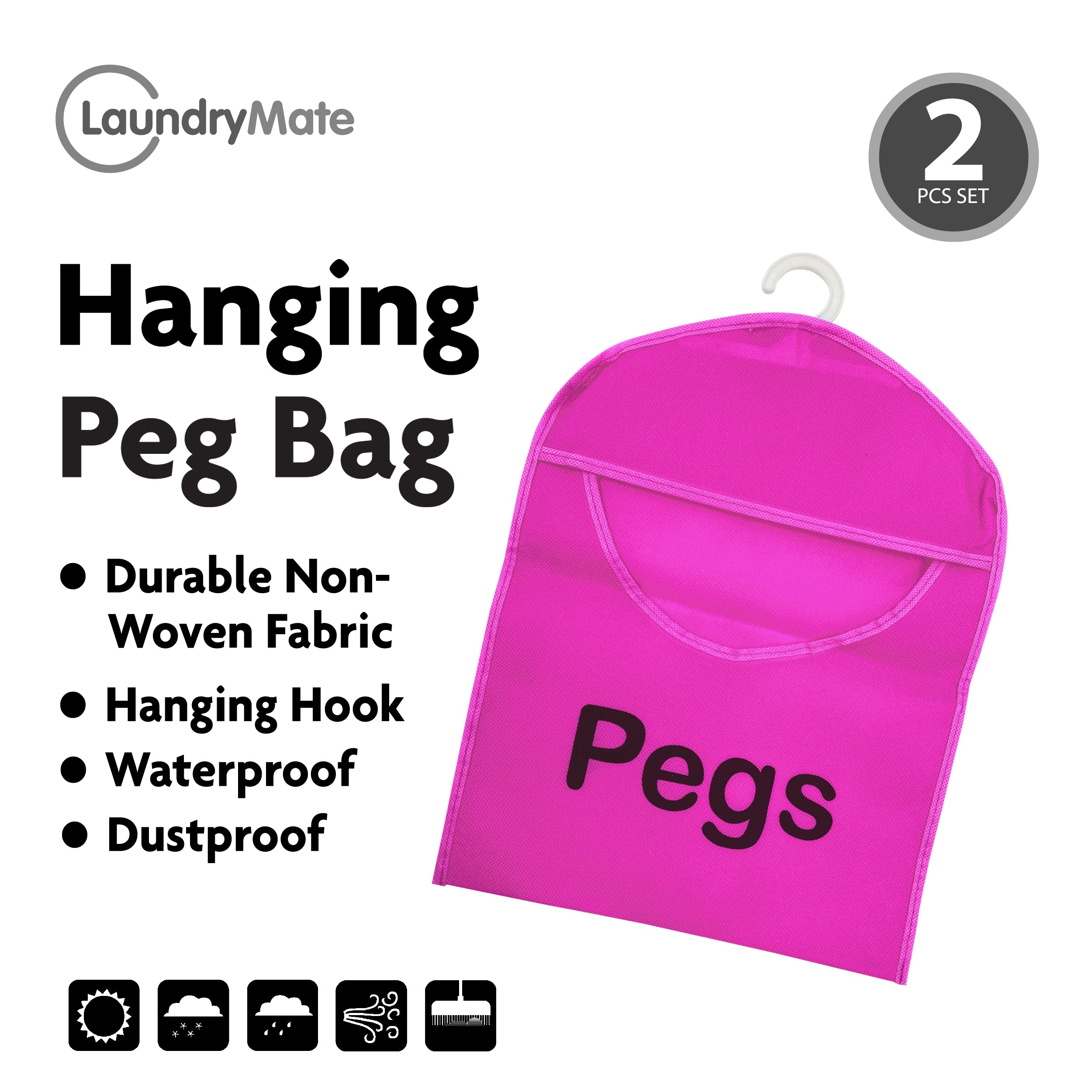 Hanging Peg Bag Red