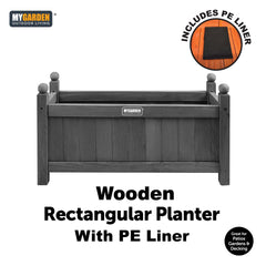 Wooden Planter with PE Liner - Medium