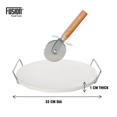 Barbecue Pizza Stone Set with Heat Retention and Cutter
