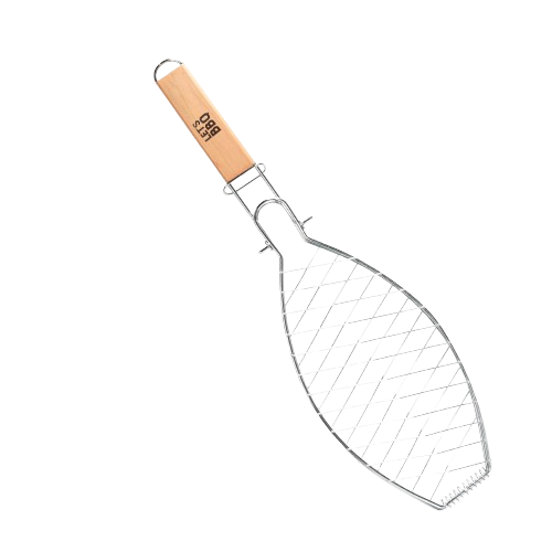 Barbecue Fish Grilling Basket with Wooden Handle