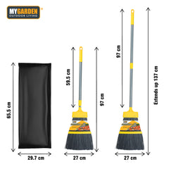 Garden Broom with Telescopic Handle