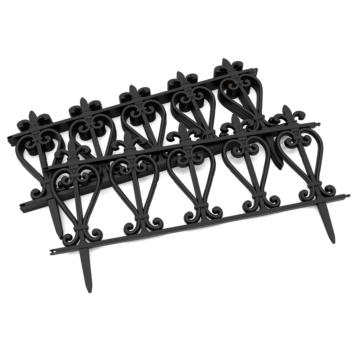 4PK Garden Fence Black